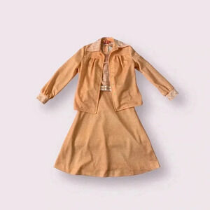 Mr. Mench Vintage 1970s two piece jacket and midi dress set